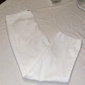 J Jill, white side, zipper dress pants with a 25 inch inseam size 8